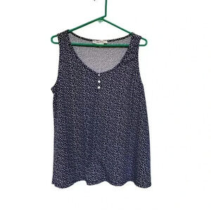 In Every Story navy blue w  white, 3 buttons at the front tunic